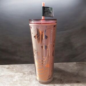 ๐ Starbucks Metallic Pink Tumbler with Straw